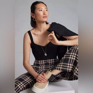 Anthropologie Maeve 100% Cashmere Cropped Sweater Tank SIZE Small Black